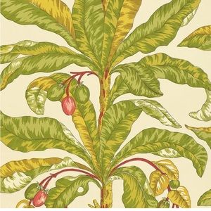 Schumacher Blair House palm floral wallpaper roll vintage retro tropical new